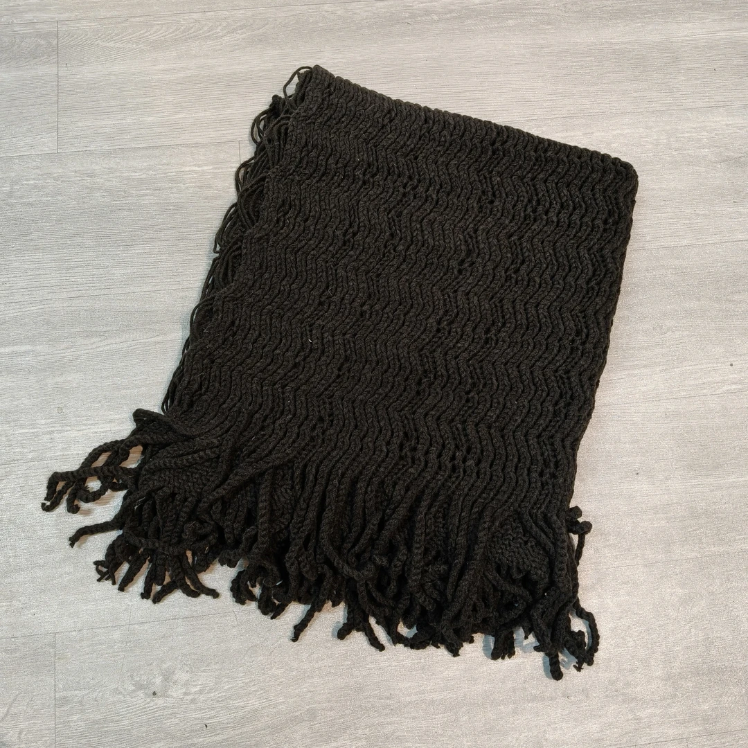 时尚秋冬波浪纹针织长围巾-果梓71