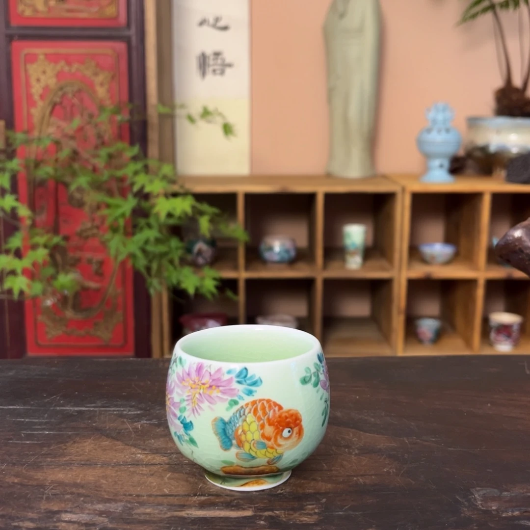 杯柴烧纯手工手绘陶瓷