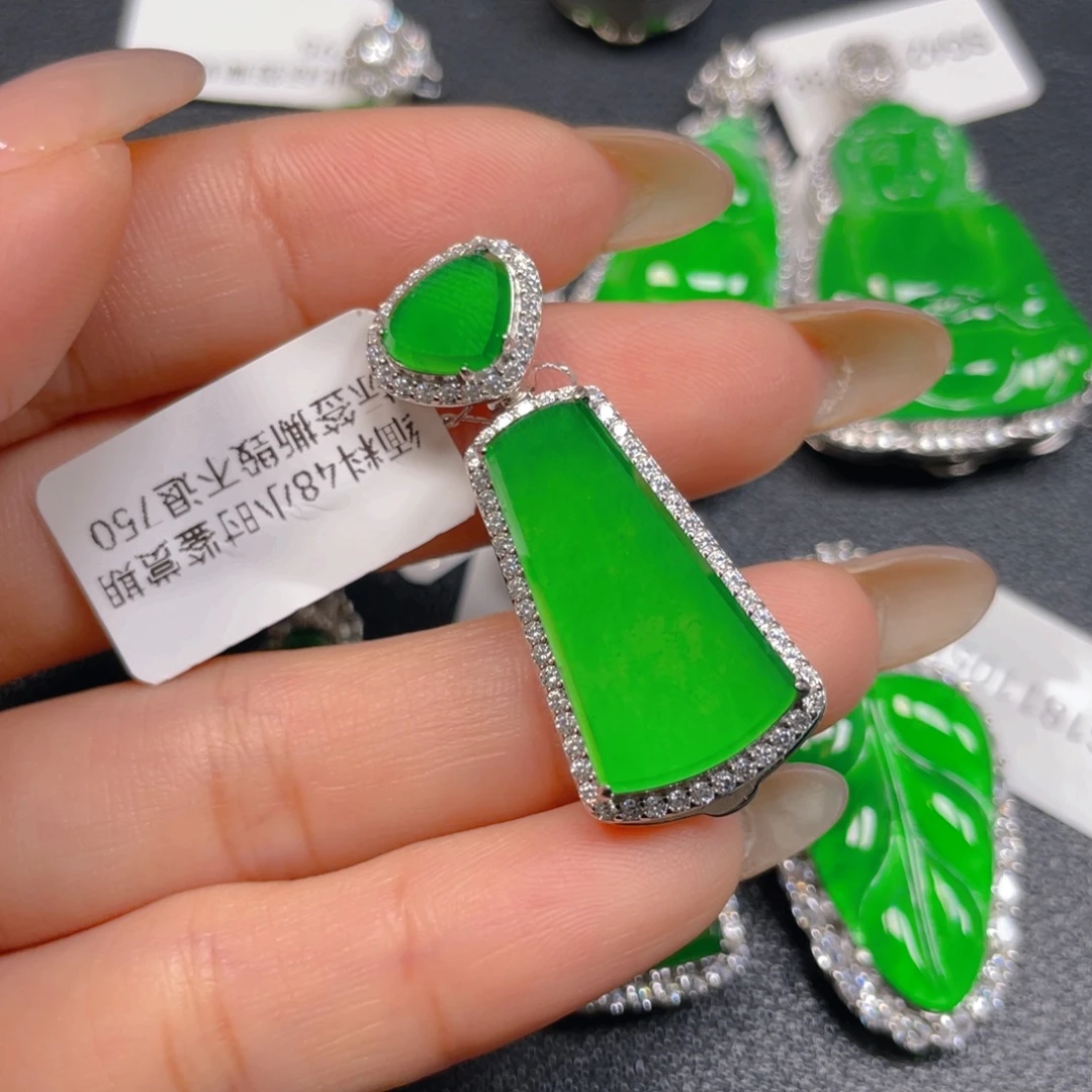 翡翠银S925镶嵌吊坠(不含链)
