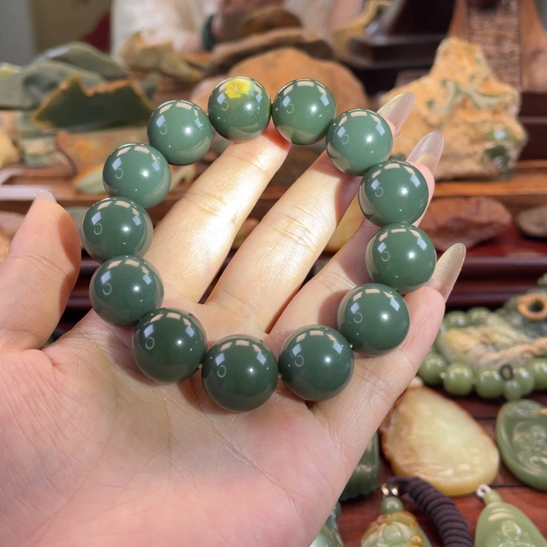 世***回岫岩河磨玉（透闪石质玉）未镶嵌手串