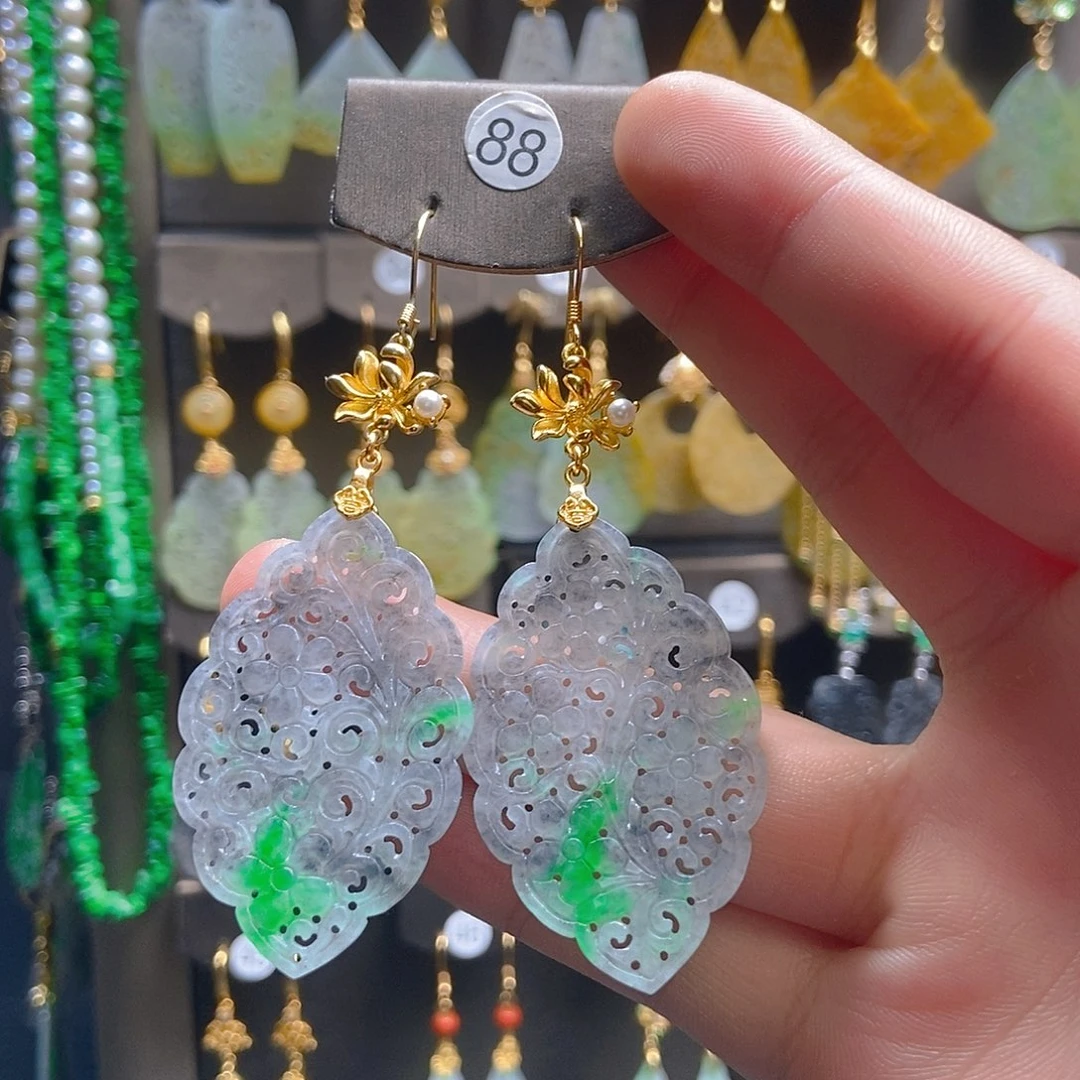 翡翠未镶嵌耳饰翡翠