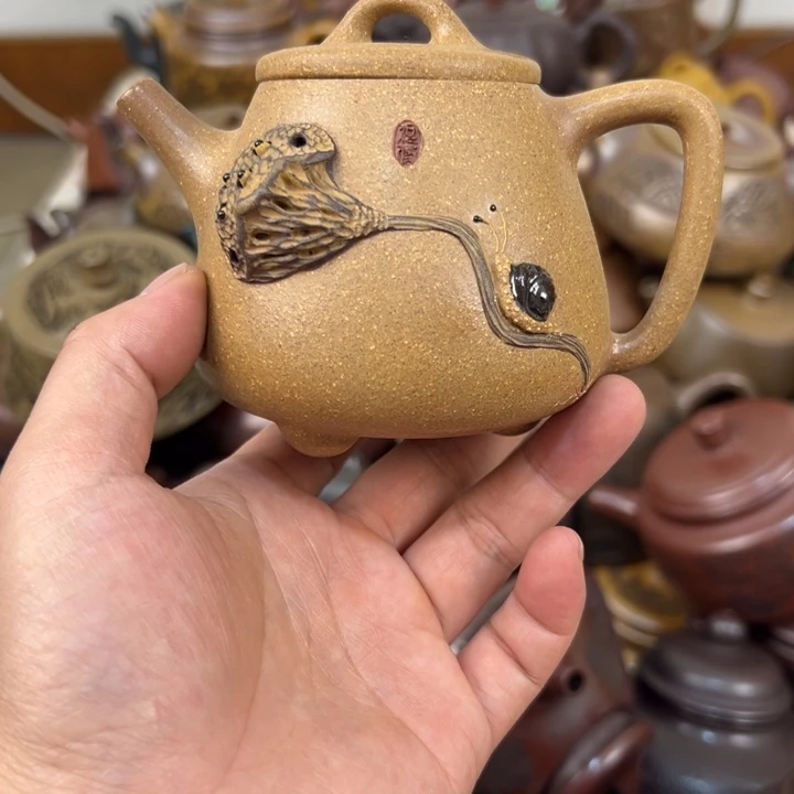 茶壶紫砂紫砂微瑕嘴巴花泥