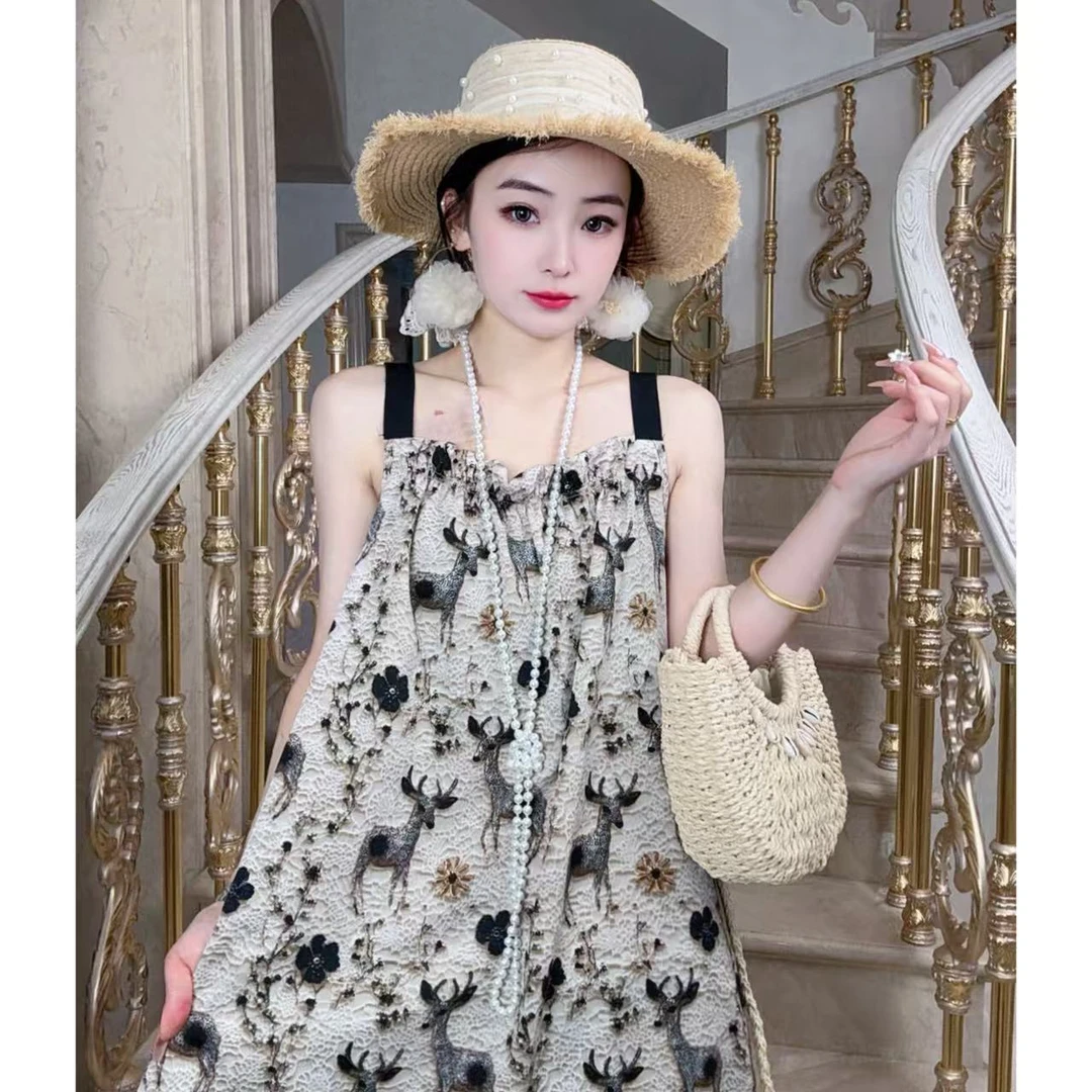 今喜专属【一鹿生花】春夏新款百搭时尚大码连衣裙碎花女装