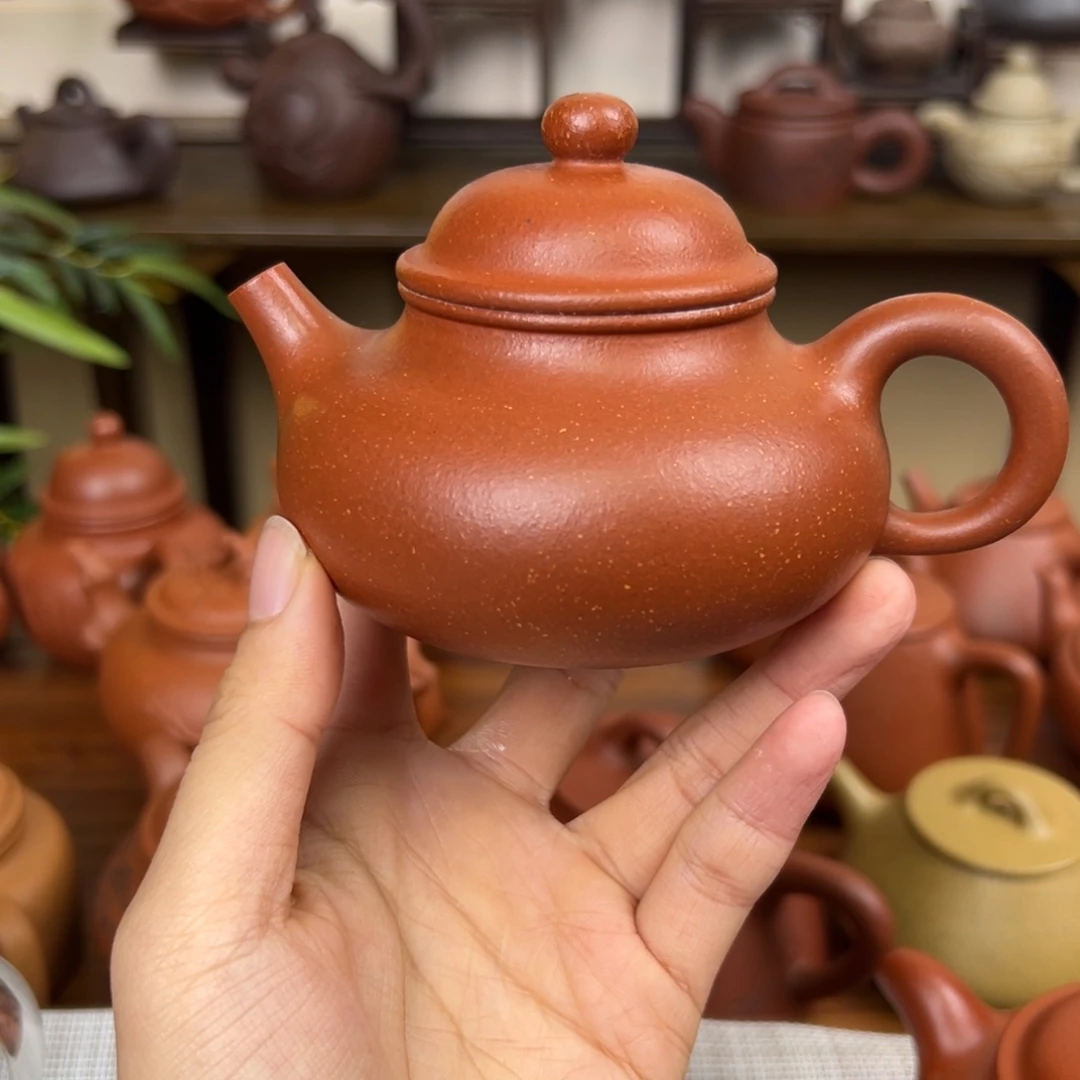 茶壶紫砂紫砂壶荣天红降坡170cc甘来兵