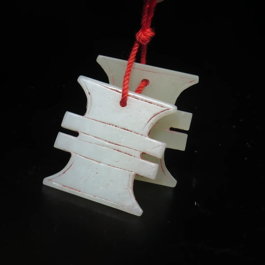 清代玉压胜佩（两件）/MZ229900/和田玉/民族文物