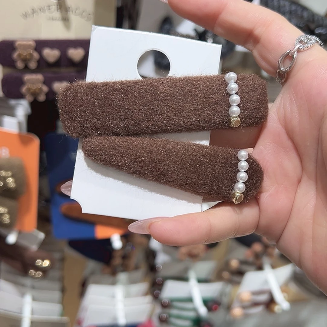 皮质铁合金珍珠拼掰掰夹