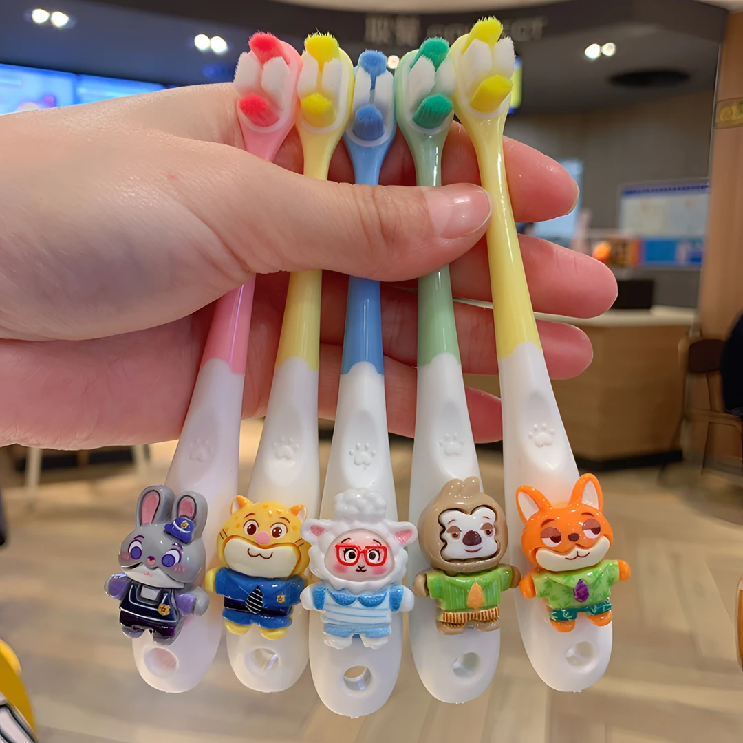 [5支装]儿童卡通疯狂动物城牙刷2-10岁万毛柔软刷毛萌粒护龈软毛
