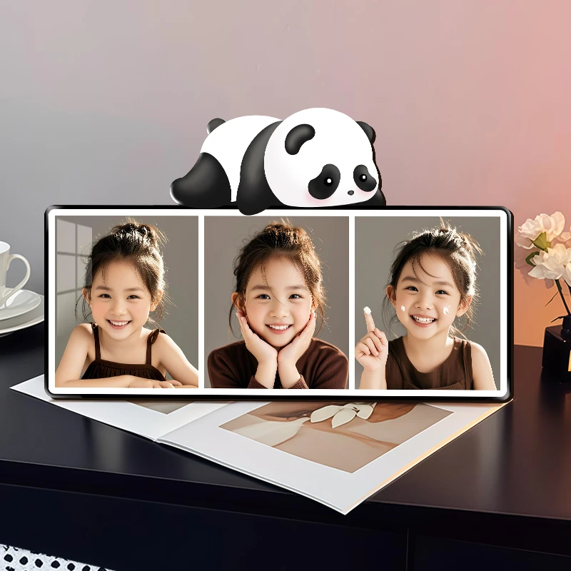 熊猫卡通相框宝宝照相片可爱卡通摆件礼物送朋友客厅卧室装饰摆台