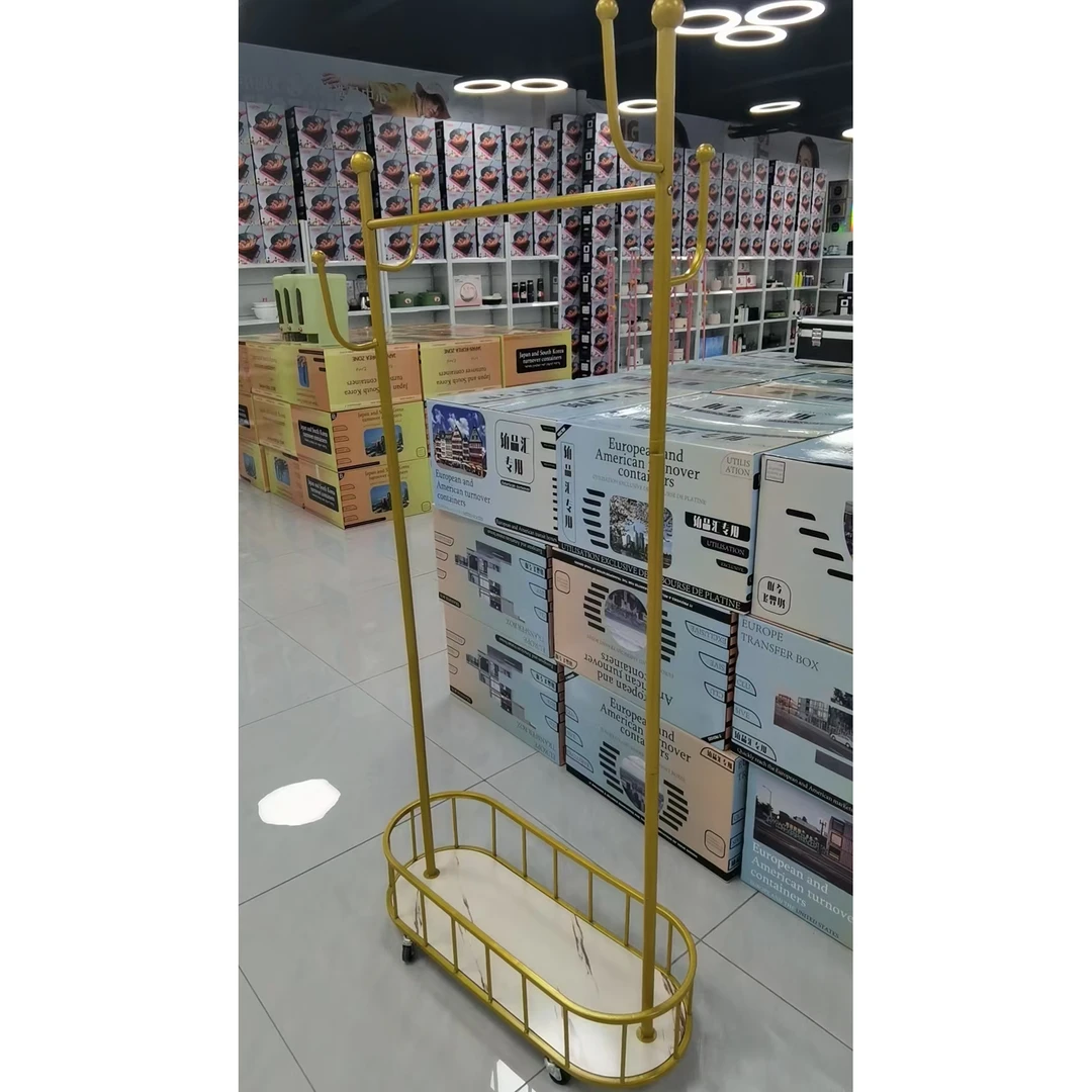 衣架落地卧室挂衣架可移动带轮家用客厅网红轻奢晾衣架简约GZG