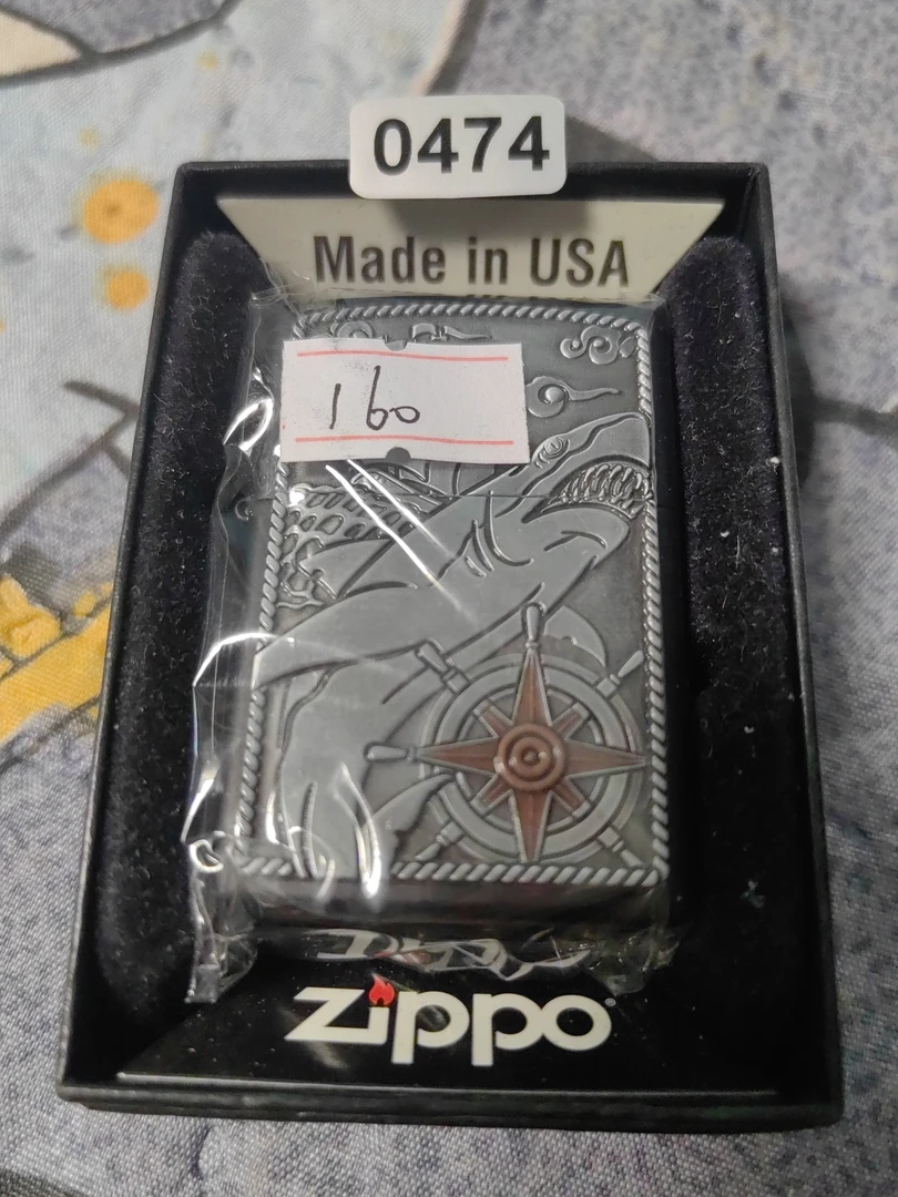 Zippo打火机回血21H黑哑漆带贴章-0474