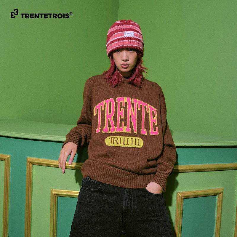 33潮牌学院风百搭毛衣复古柔软宽松舒适