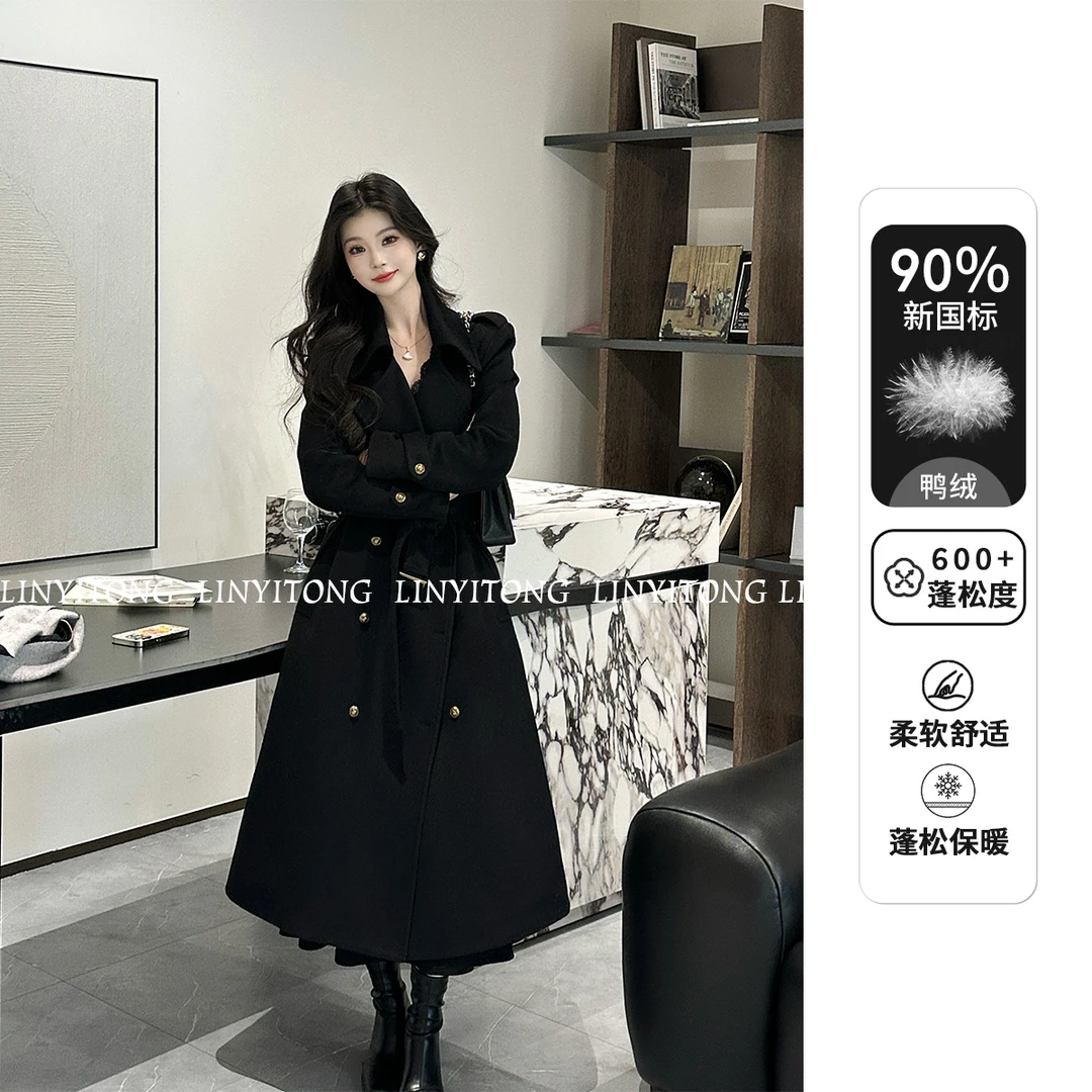 【林一桐】“黑金派对2.0”时尚高级感90白鸭绒羽绒大衣T58YRC3328