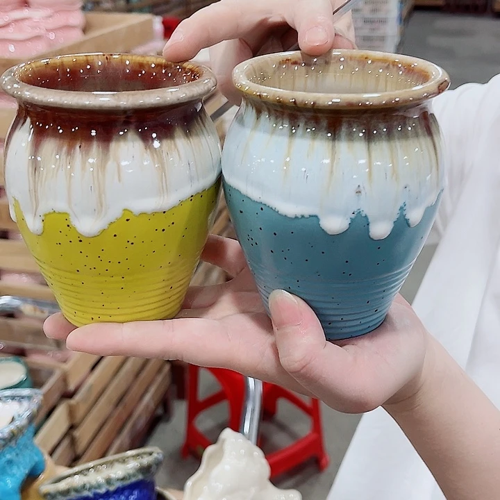 有孔，凑10元包邮陶瓷花盆发货！