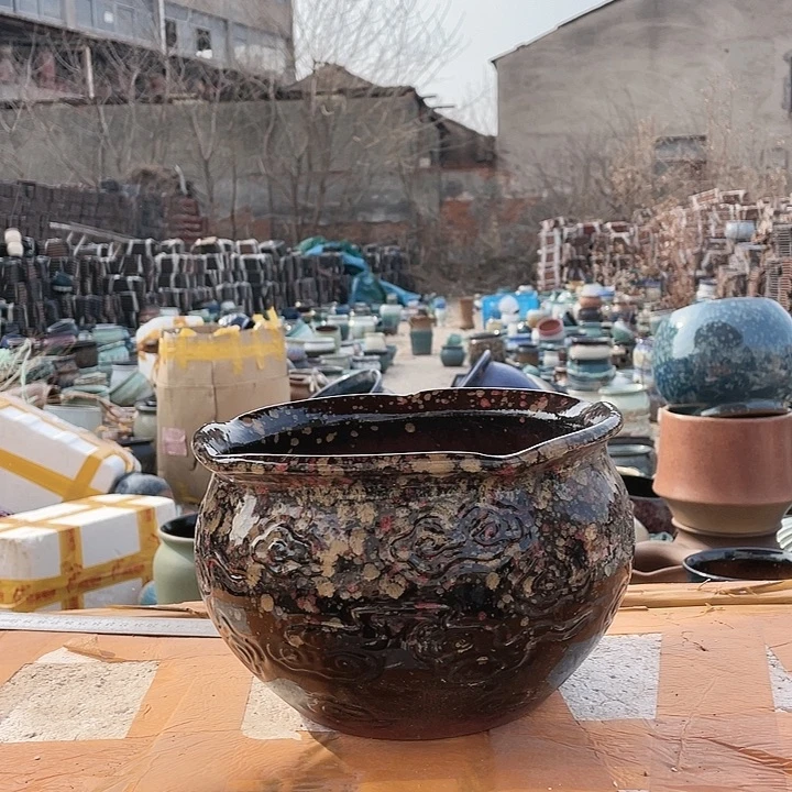 无铅玻璃宜兴紫砂花盆