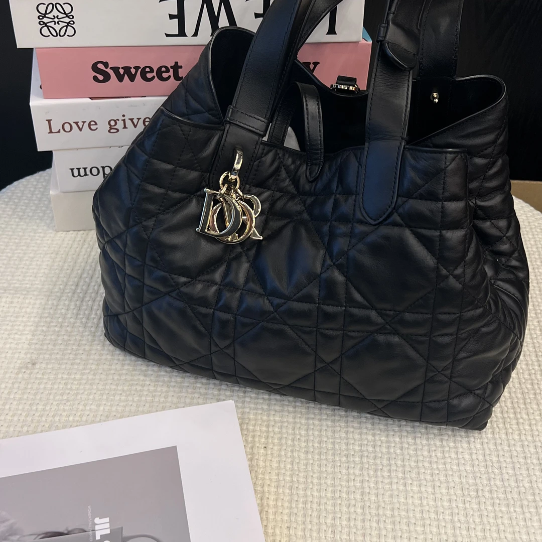 99新 DIOR/迪奥 黑金土著中号手提单肩包23年