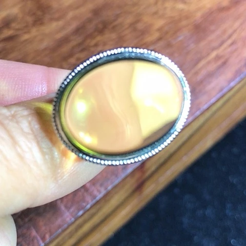 琥珀银S925镶嵌戒指福利蓝泊精品戒指。