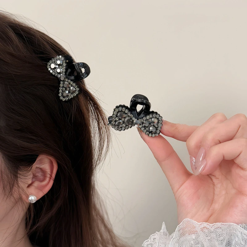 诗泊雅 小巧精致水钻蝴蝶结小抓夹前额碎发刘海夹公主头甜美网红