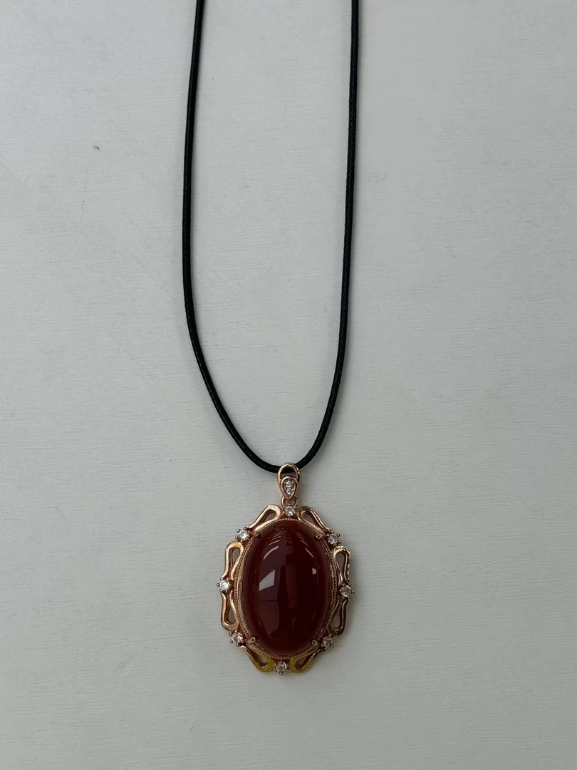 红玛瑙镶嵌水滴吊坠DZ021多样性发其一拆标不退不换