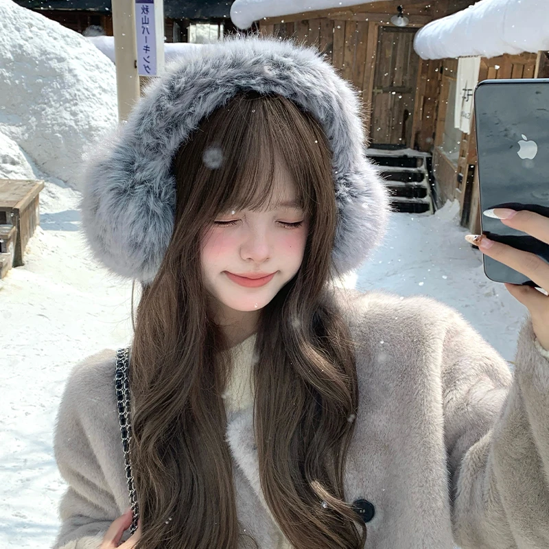 毛绒耳罩女冬季毛茸茸耳包耳套骑车防冻防寒防风保暖耳暖耳捂子厚