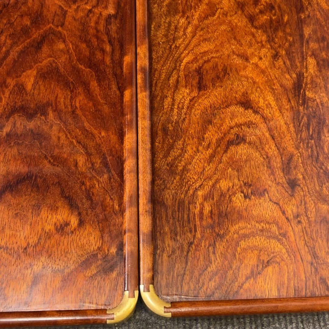 春***秋木缅甸花梨独板托盘一对