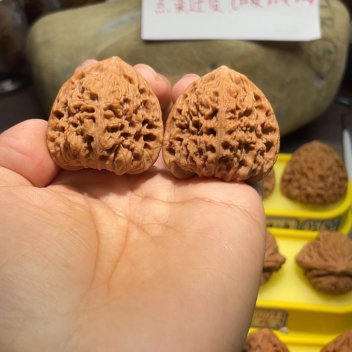 把件文玩核桃111号，38尺正尖尖全品三角疆