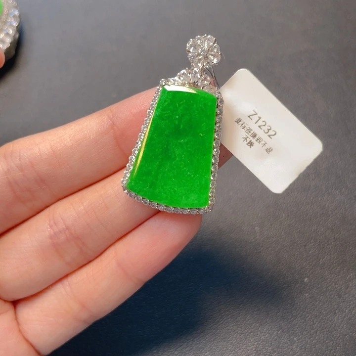 翡翠银S925镶嵌吊坠(不含链)
