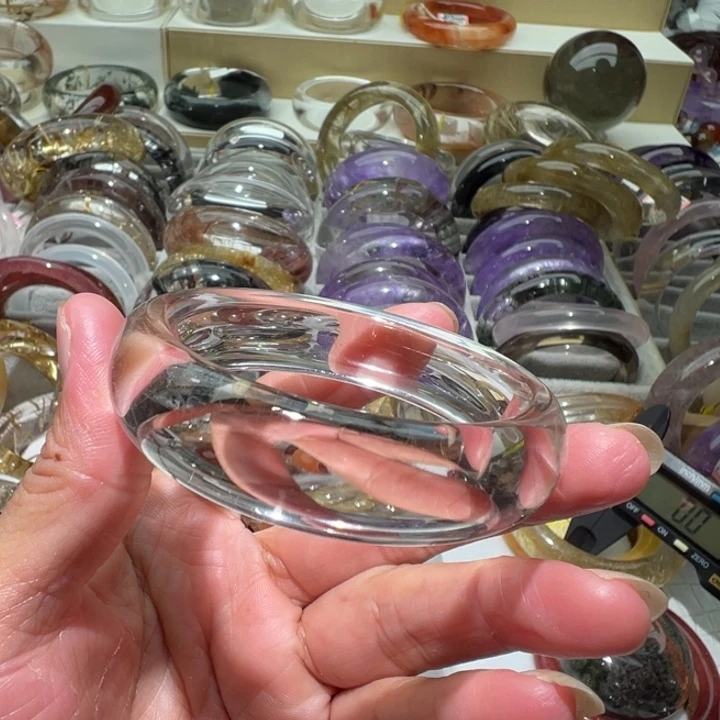 未镶嵌手镯水晶雾**川天然金发晶手镯