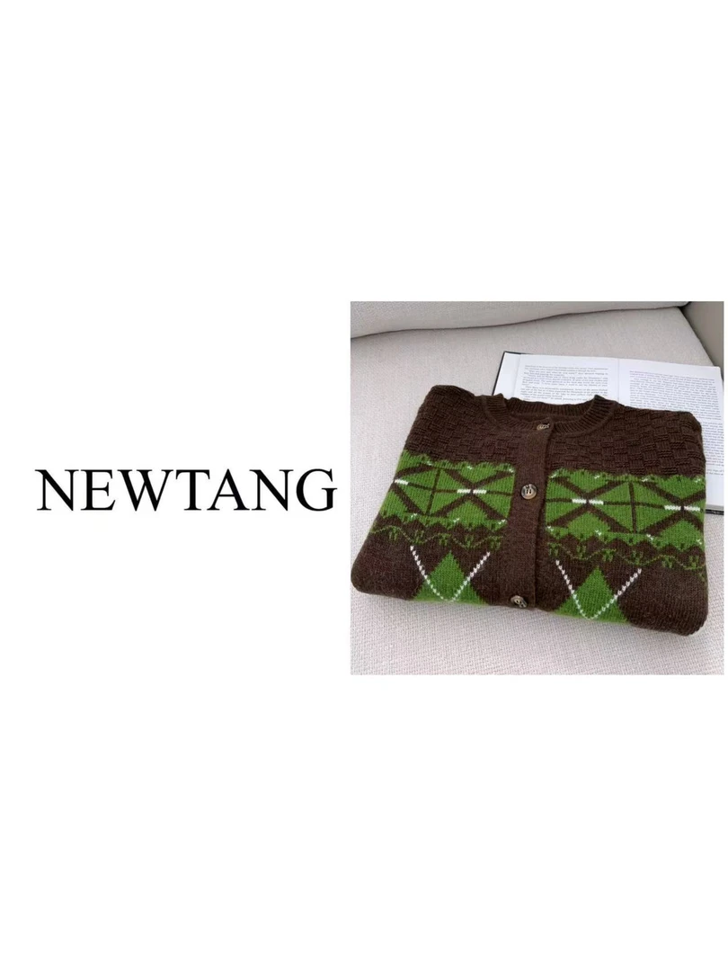 【青枝暖衫】1108早秋上新极简轻奢风美式复古针织开衫秋冬