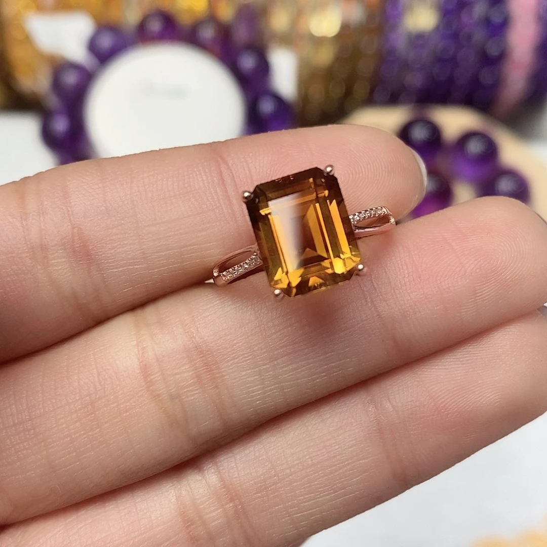 银S925镶嵌珠宝半成品黄晶