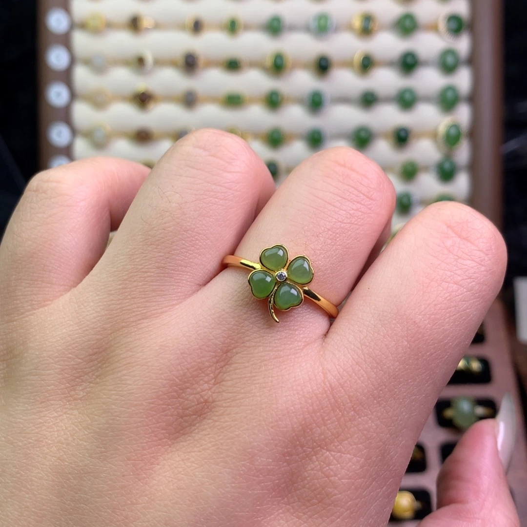 和田玉银S925镶嵌戒指