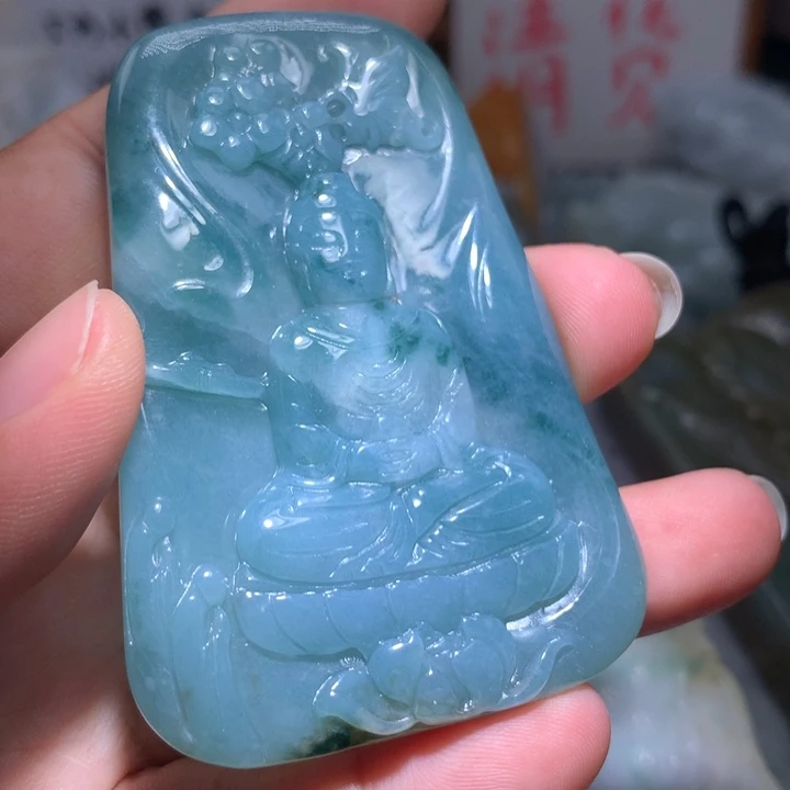 翡翠未镶嵌颈饰保真天然A货翡翠