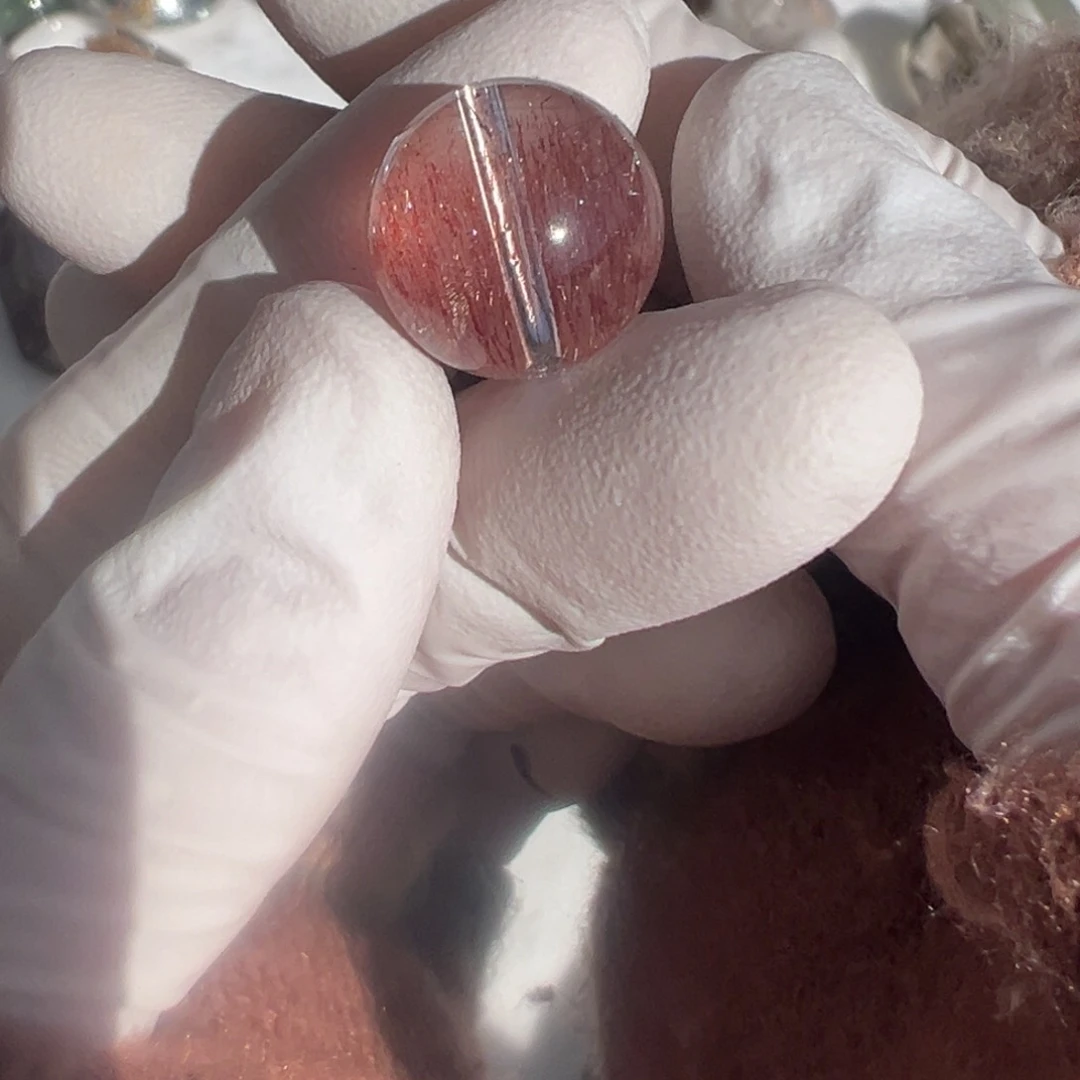 水晶超七单珠13mm定制打孔不退换未镶嵌R****n