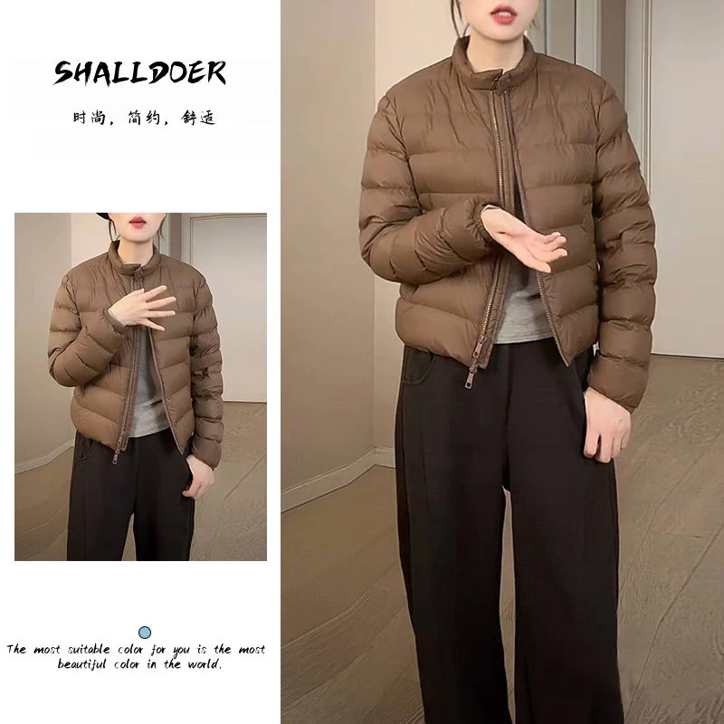 2025新款立领正肩袖拉链女短款户外休闲保暖秋冬棉服防泼水