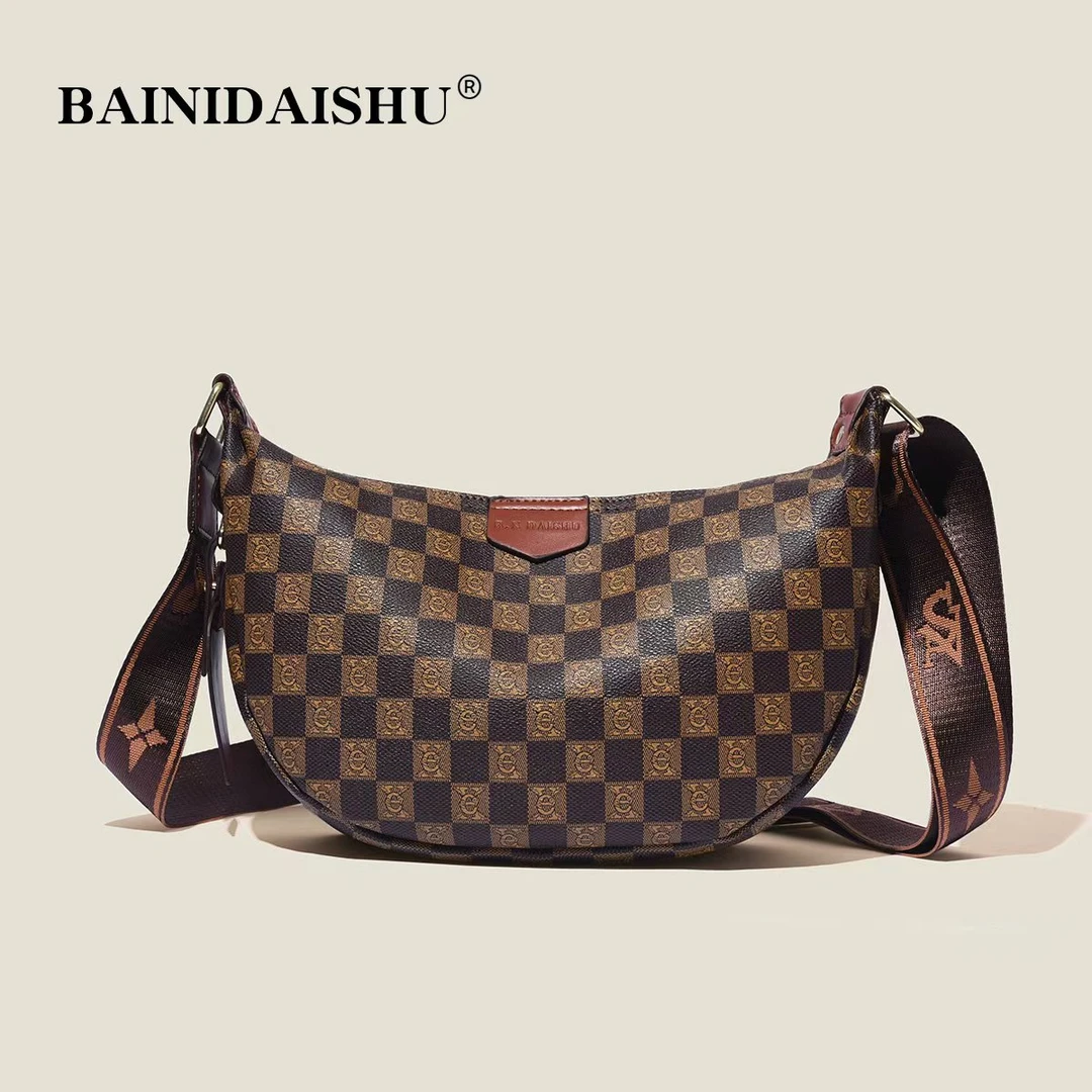 【高22宽31厚9】新款时尚轻奢百搭潮流女士单肩斜挎包8424棕格