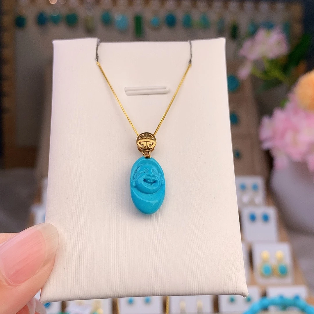 绿松石18K金镶嵌颈饰