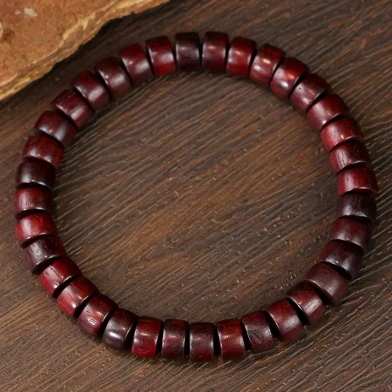血檀药片珠手串-LQ112（无礼盒）