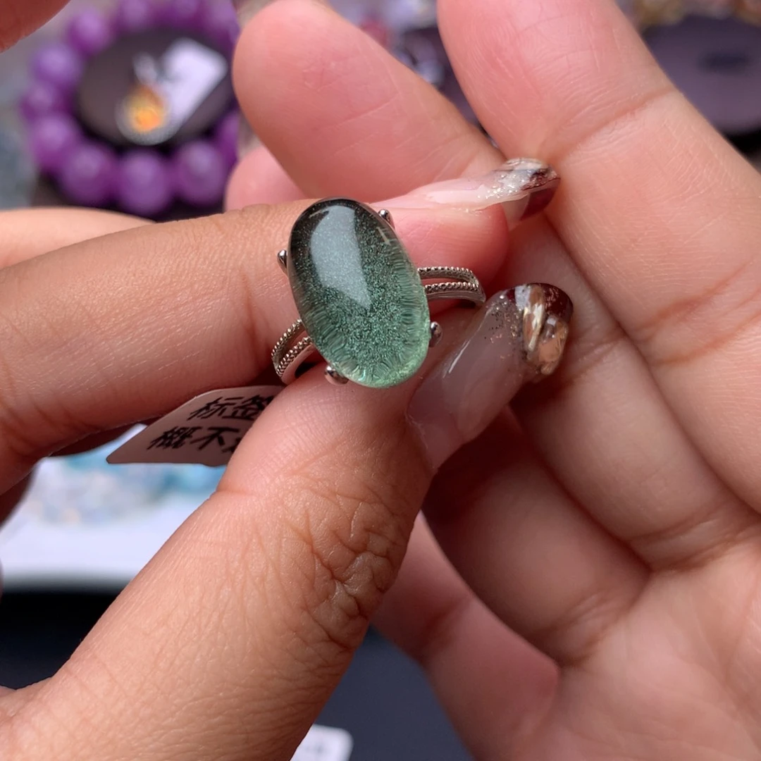 水晶戒指银S925镶嵌戒指