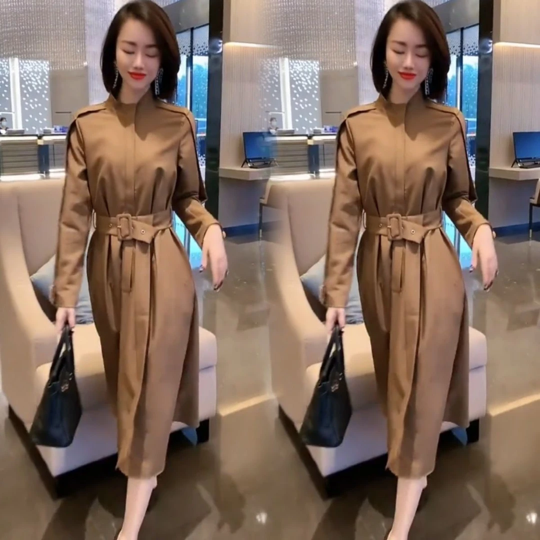 哥弟阿玛施正品欧洲站2025年新款女高端大牌时尚气质风衣裙中长款