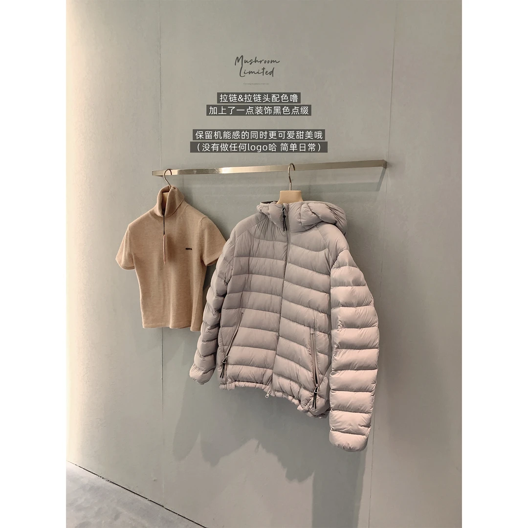 金蘑菇菇 冬日早八 我爱的排骨羽绒来噜/ 轻便保暖 90白鸭绒