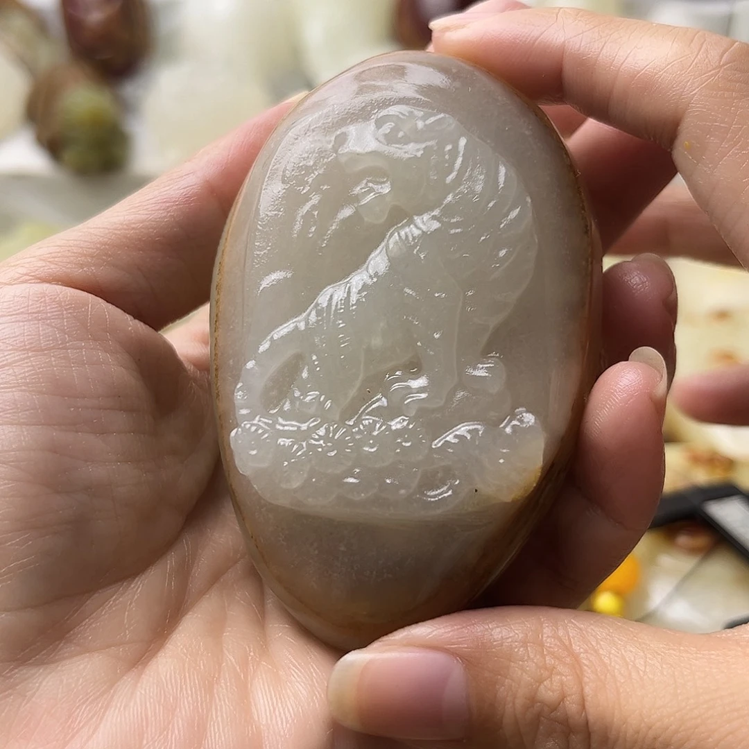 石材方解石手把摆件不退换虎