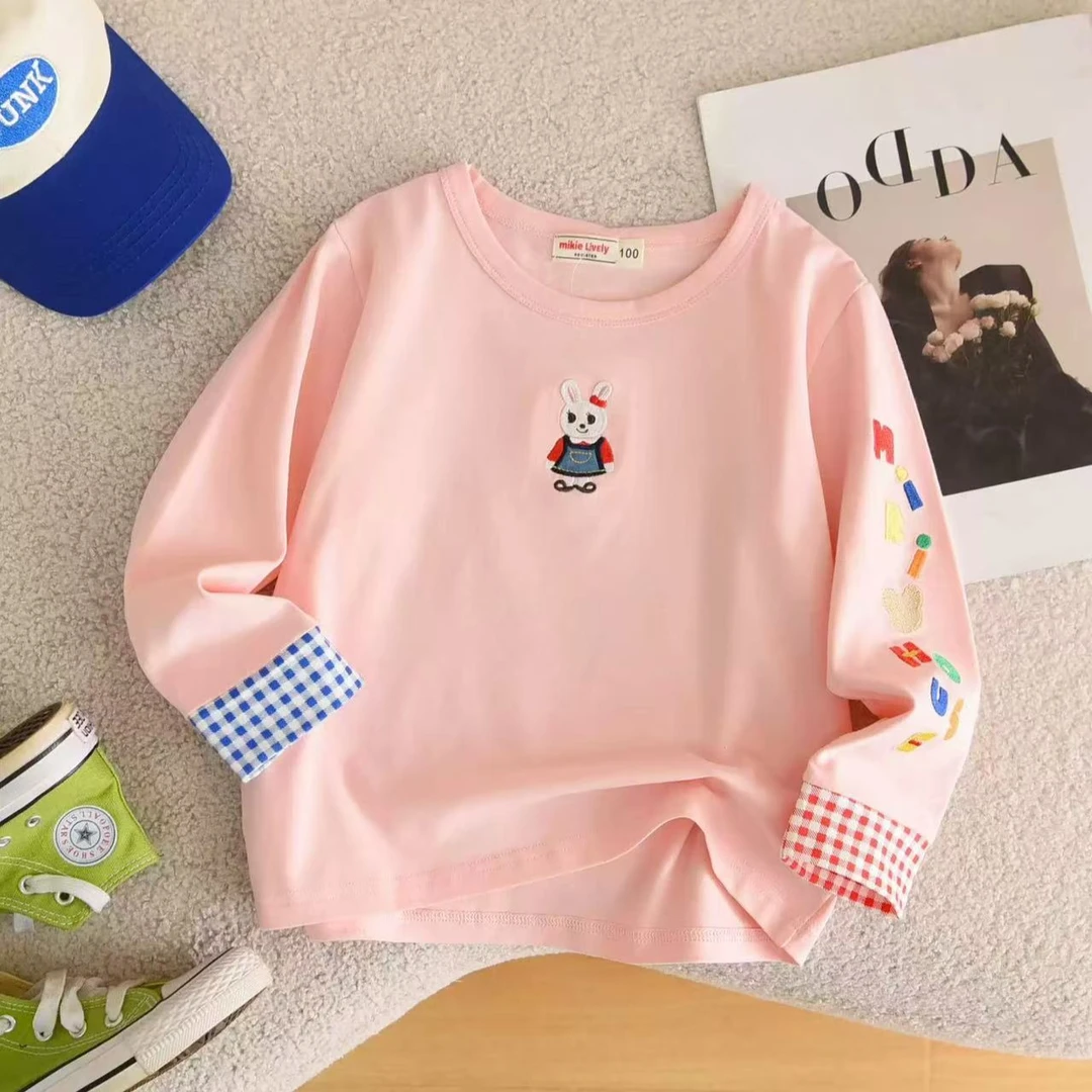 宝宝四季款3色袖子刺绣字母打底衫