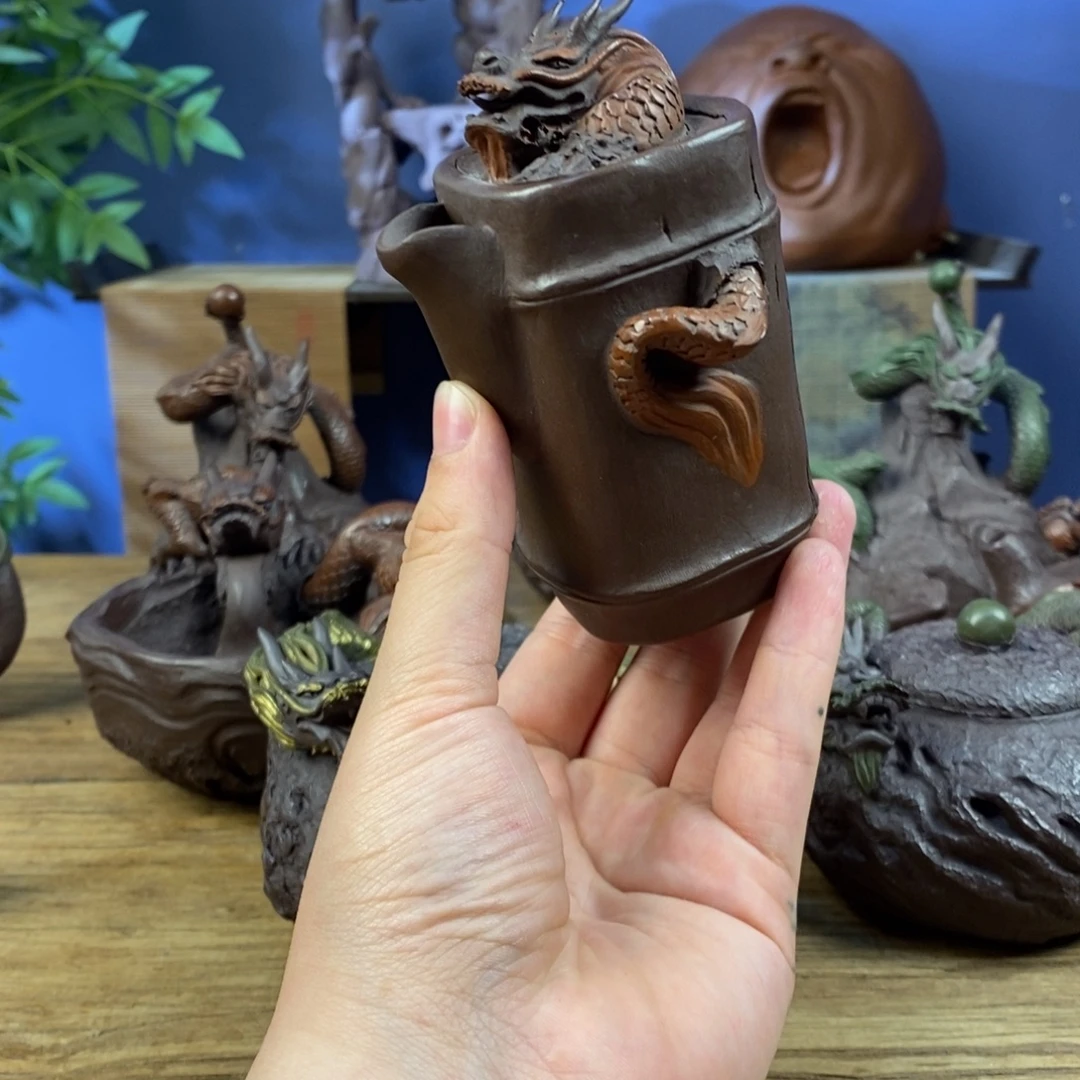 茶壶紫砂紫砂 龙壶