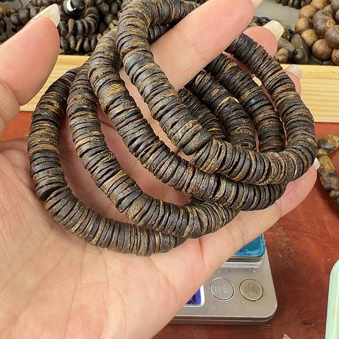 沉香碎屑沉香卡8金钱片沉水单圈9g张勺子