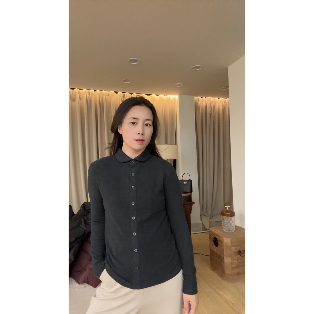 秋冬新款弹力舒适简约通勤Polo领长袖衬衫MA4SYDZ1440