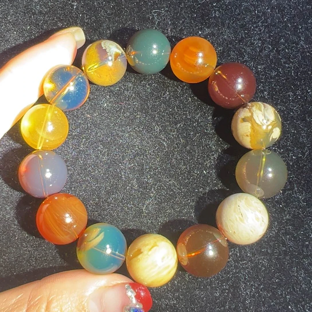琥珀裸石未镶嵌缅甸琥珀 多宝手串15m m