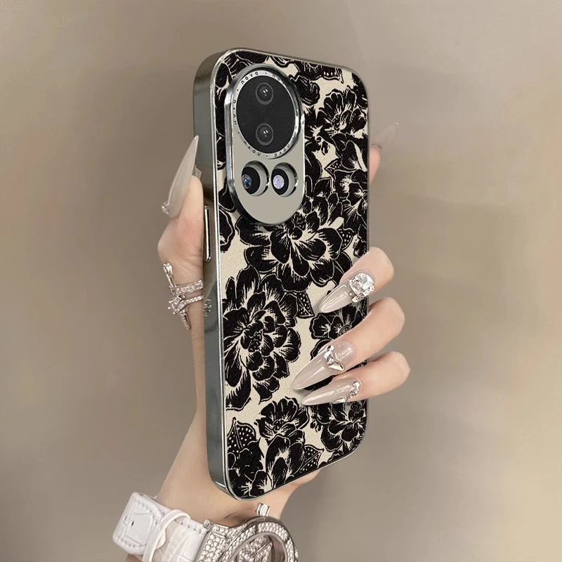 黑玫瑰适用华为nova14ultra手机壳13pro新款小羊皮防摔全包12高级