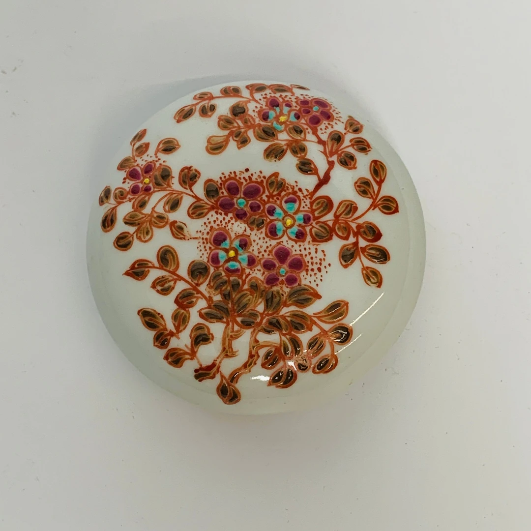 晚清粉彩花卉印泥盒ZBM24ZBM1225067