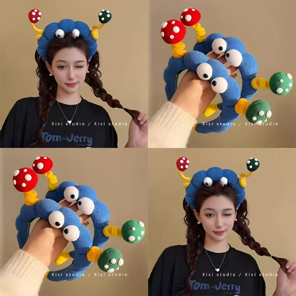 装下可爱！可爱高级感大眼仔发箍！高颅顶趣味压发发卡女发捆盘发器