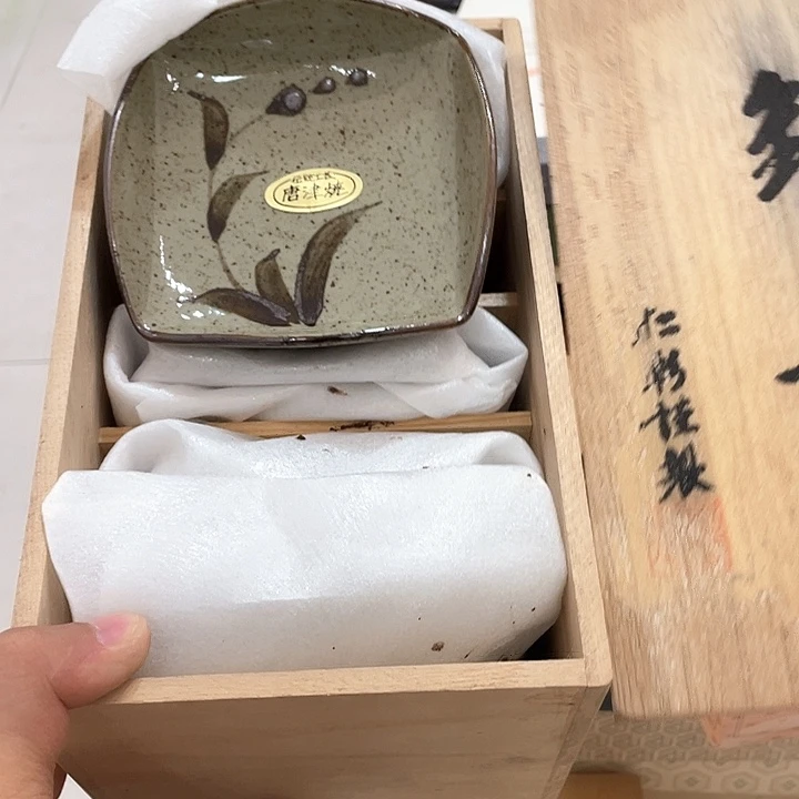 紫砂97全新唐津烧粗陶钵一盒五支