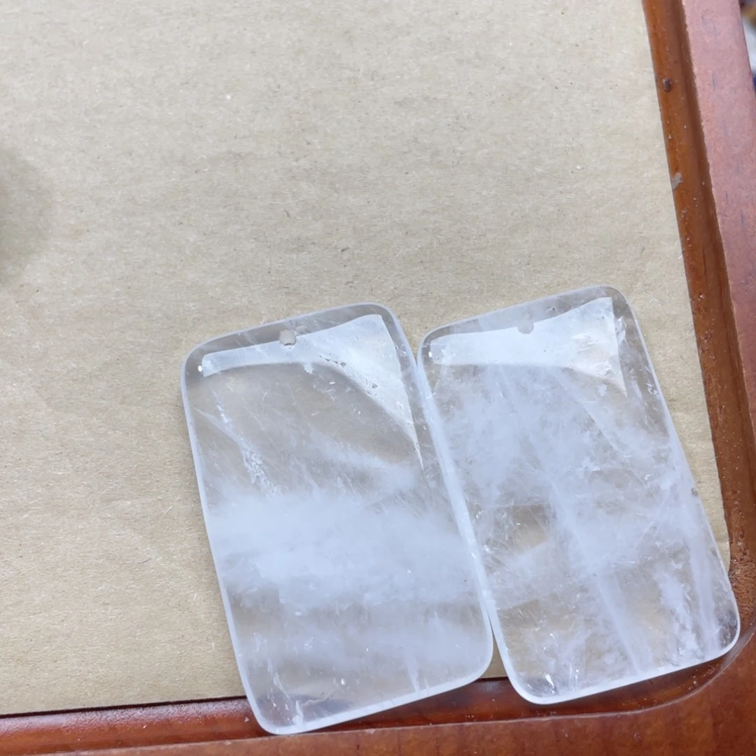 玛瑙/玉髓合金珠宝半成品一个30x50mm白水晶吊坠